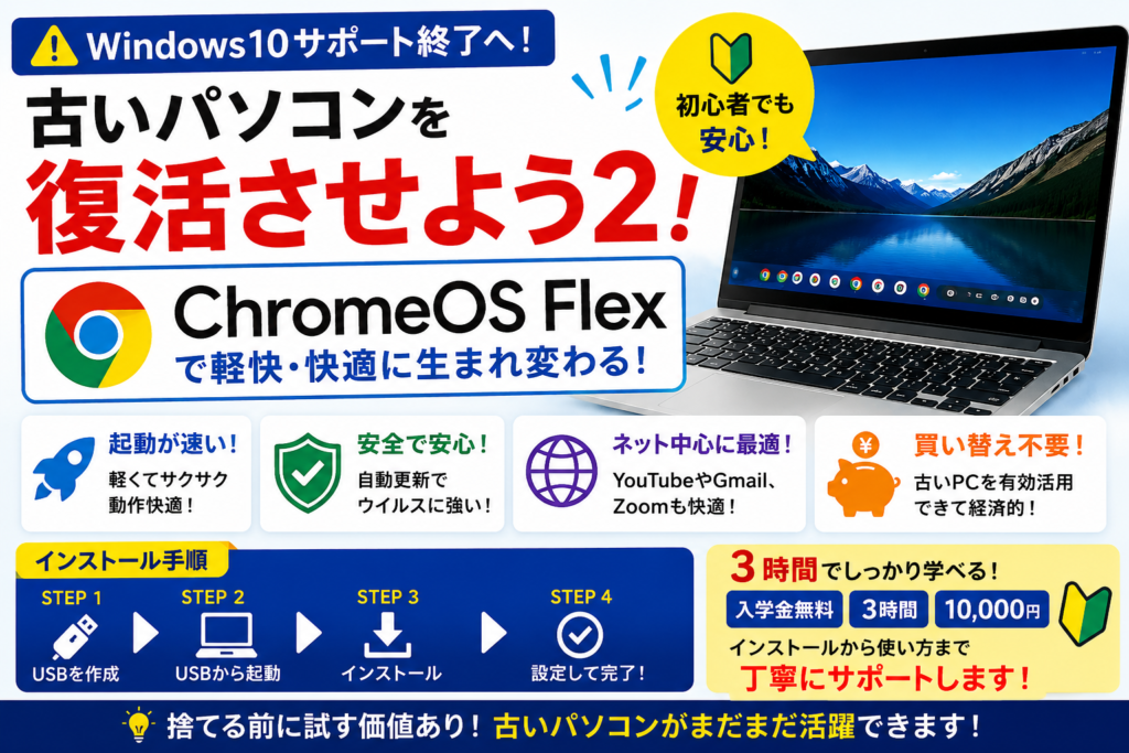 買い替え不要！？ChromeOS Flexで古いWindowsパソコン再生計画 | 西