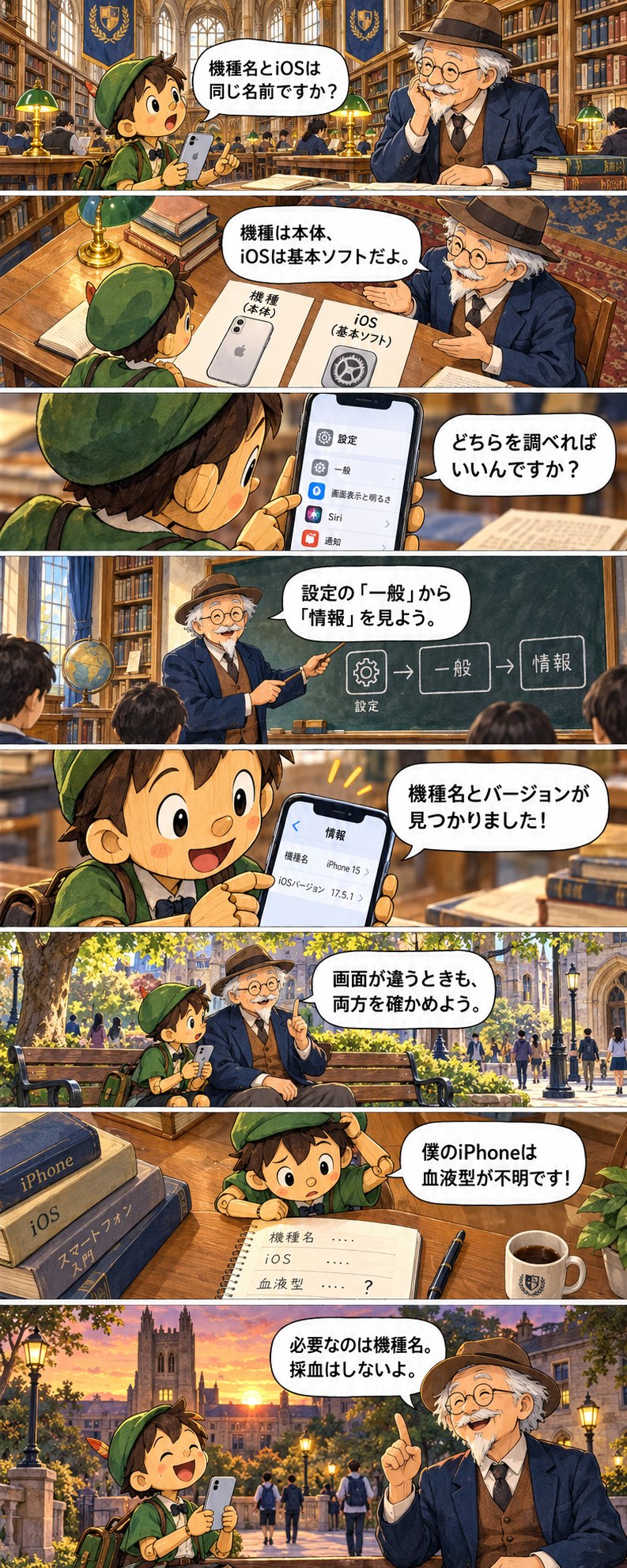 第1章の8コマ漫画。セリフは続く本文に記載。