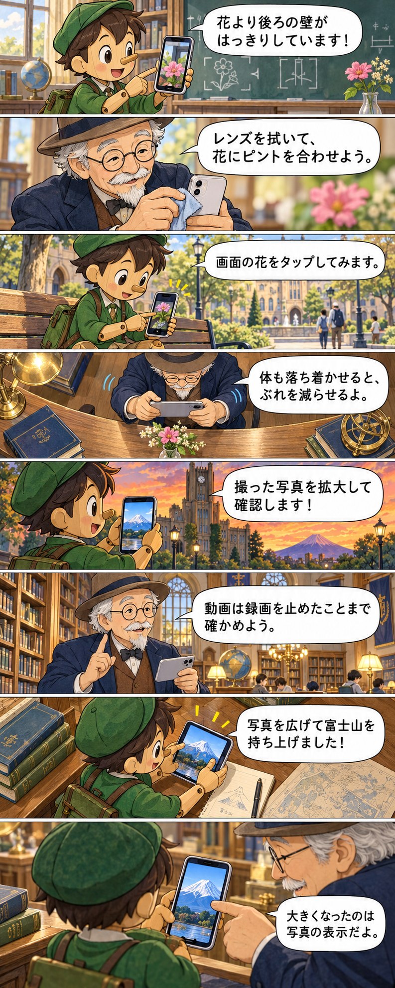 第4章の8コマ漫画。セリフは続く本文に記載。