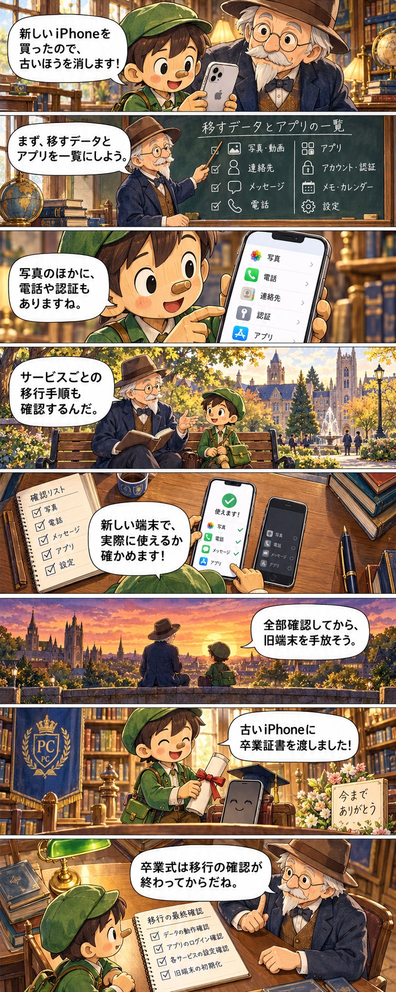 第11章の8コマ漫画。セリフは続く本文に記載。