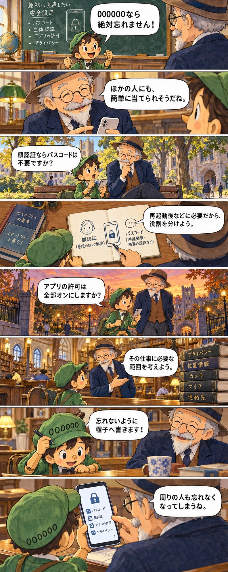 第12章の8コマ漫画。セリフは続く本文に記載。