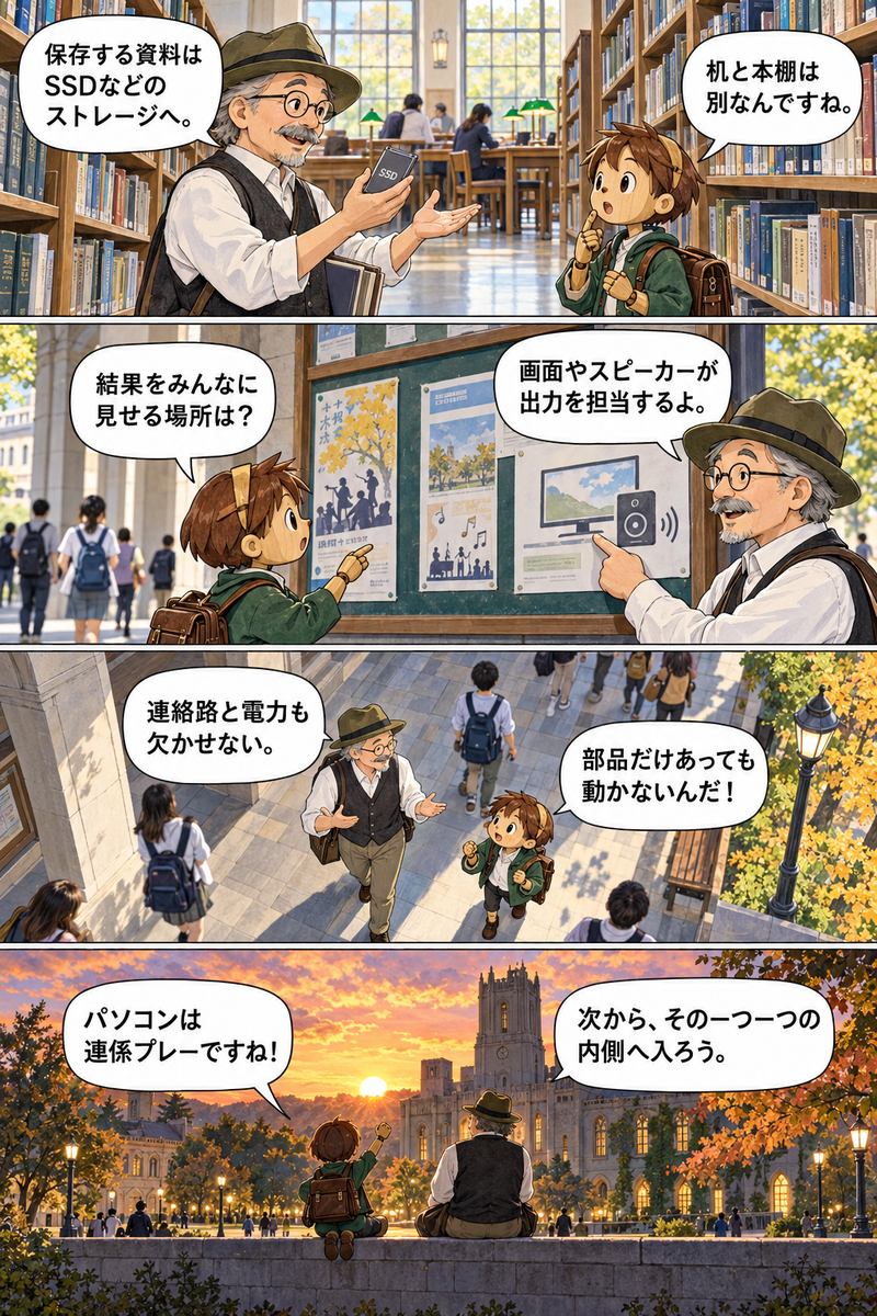 第1章 パソコンの中では何が起きている？の漫画・後半4コマ