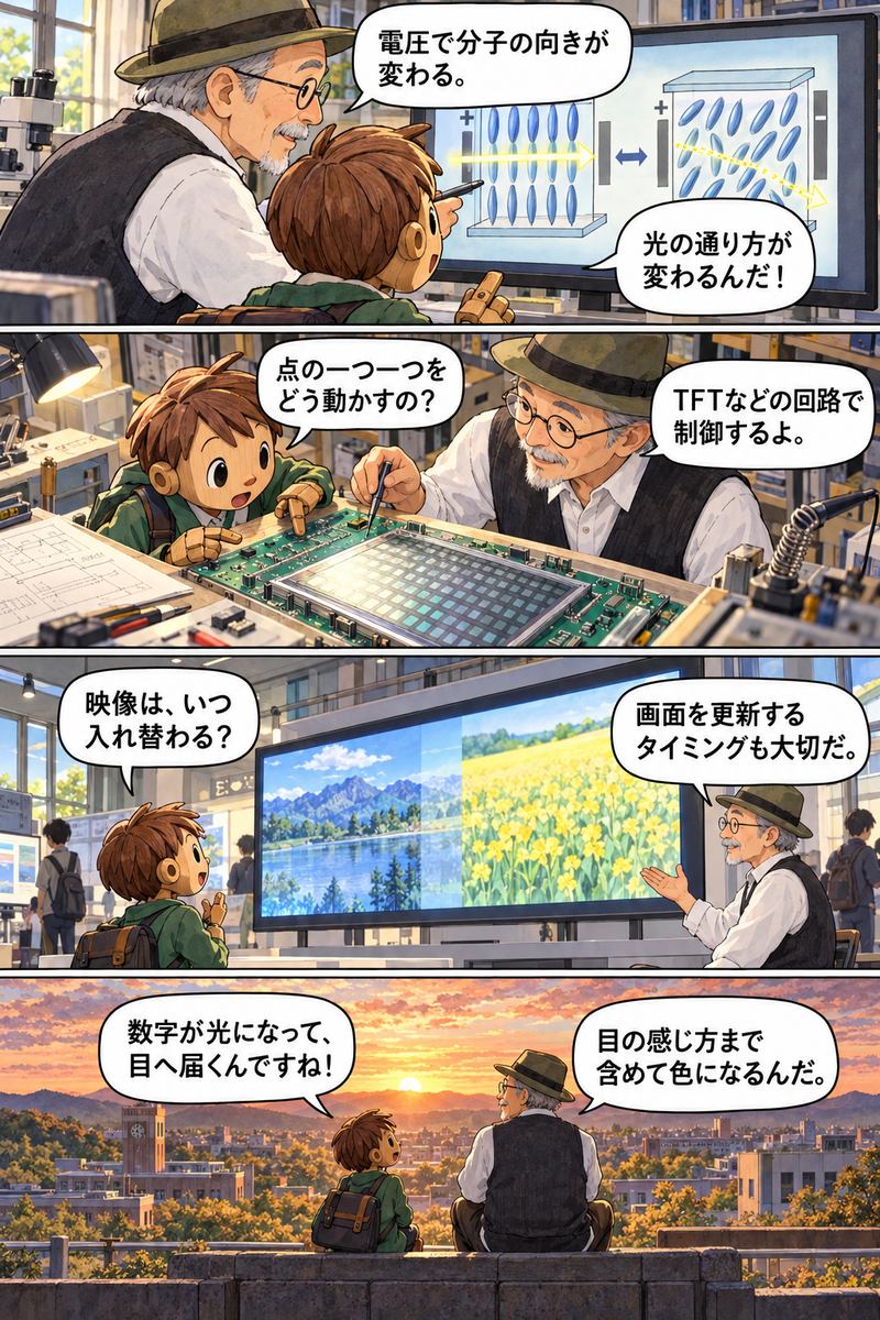 第5章 画面はどうして文字や写真を映せるの？の漫画・後半4コマ