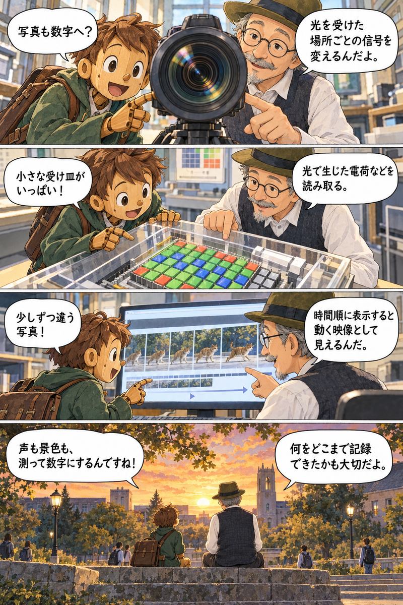 第6章 音・写真・動画はどうやって数字になるの？の漫画・後半4コマ