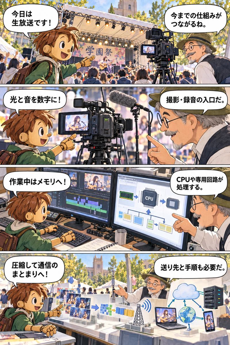 第10章 全部をつなげて、パソコンを理解しようの漫画・前半4コマ