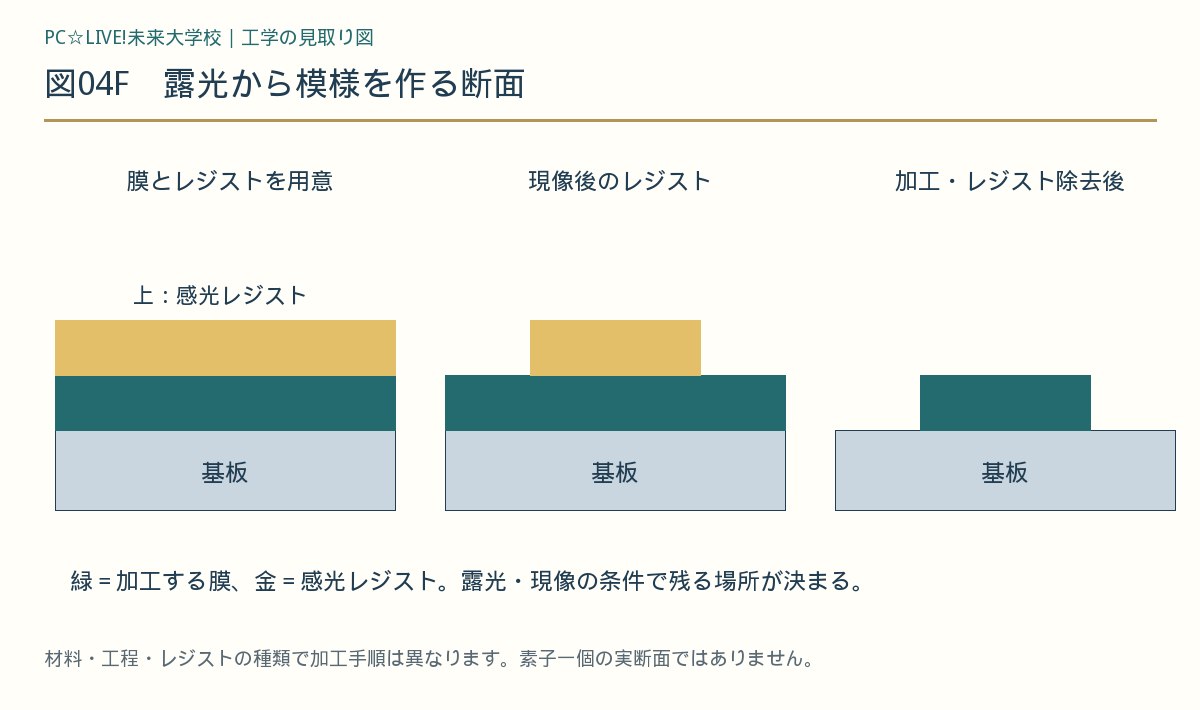 図04F 露光から模様を作る断面