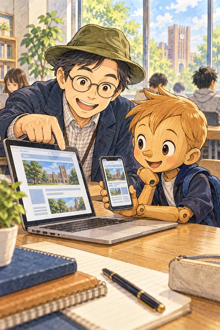 スマホとPCの画面を並べて見る