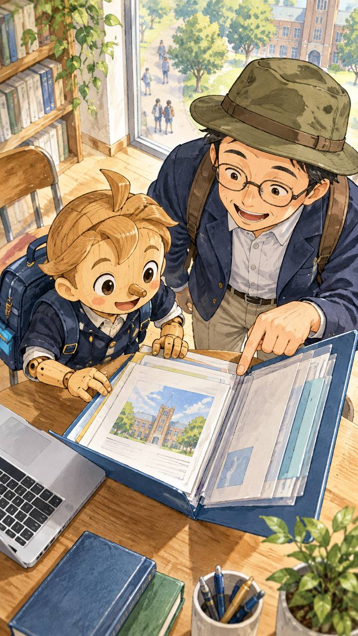 フォルダーを上から見下ろす