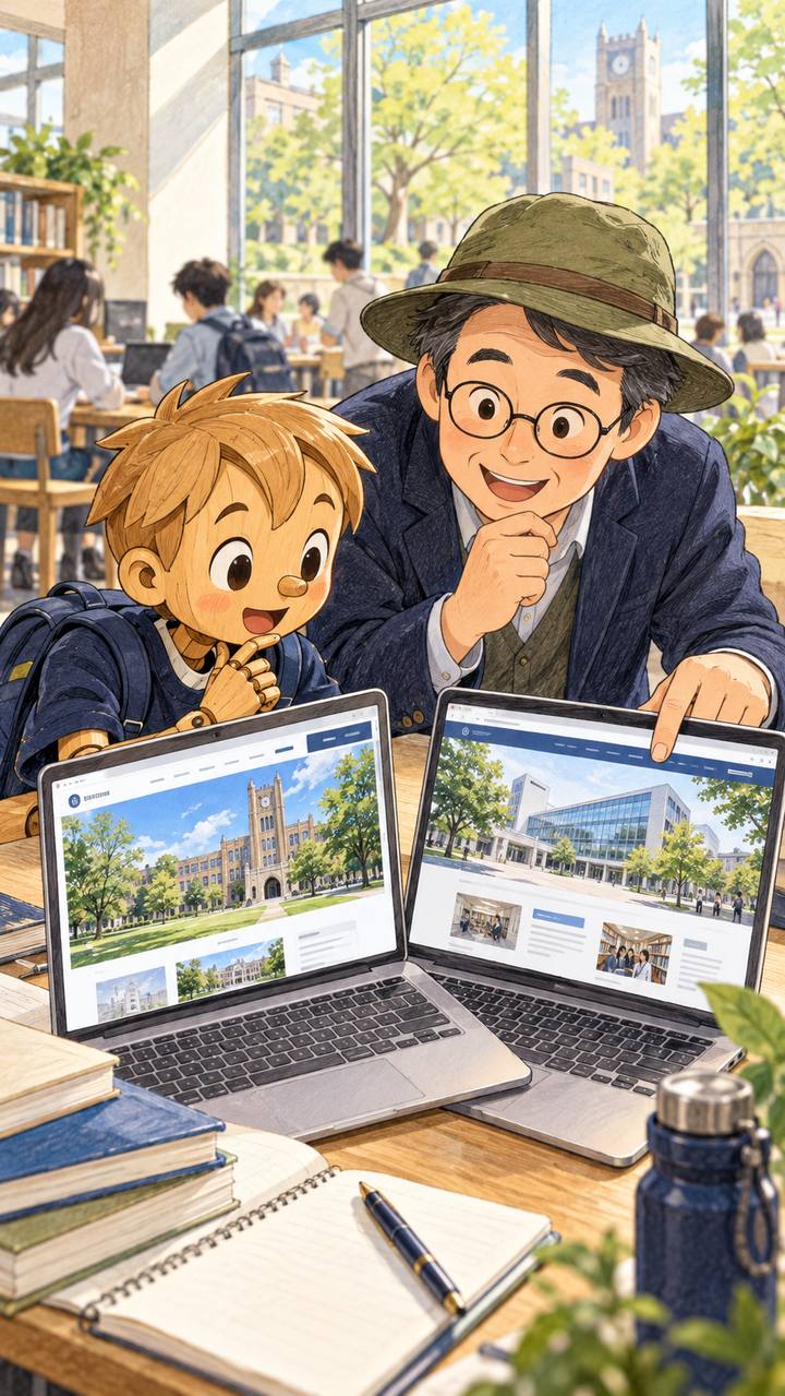 よく似た大学サイトを見比べる