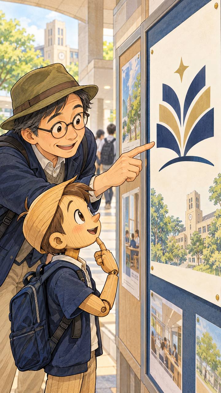 校内ポスターのロゴを確認する