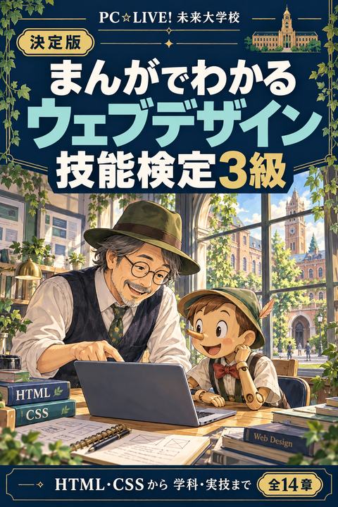 まんがでわかるウェブデザイン技能検定3級の表紙